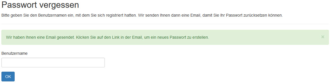 Passwort vergessen für Telefonservice